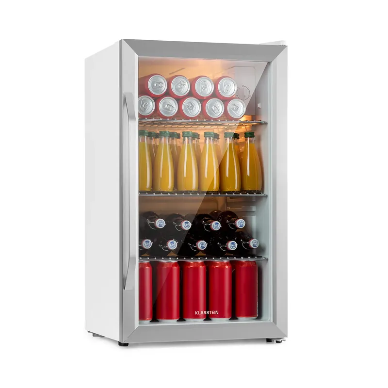 Sonderaktion Beersafe 83cm 80L Getränkekühlschrank mit Glastür Silber