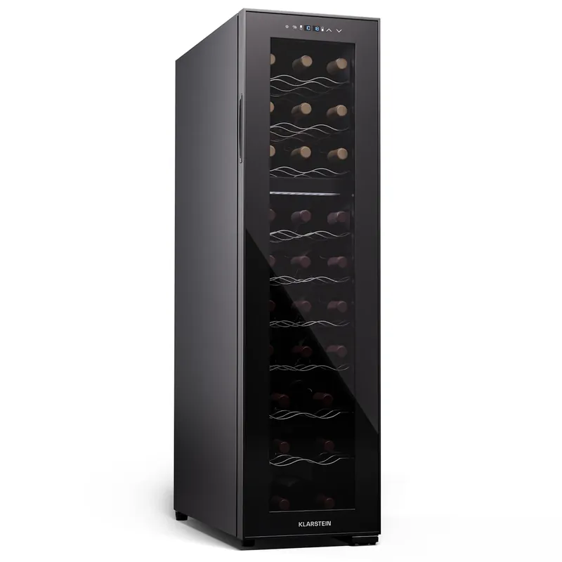 Shiraz Slim 29,5cm 27 Flaschen Weinkühlschrank 2 Zonen Schwarz Ausverkauf