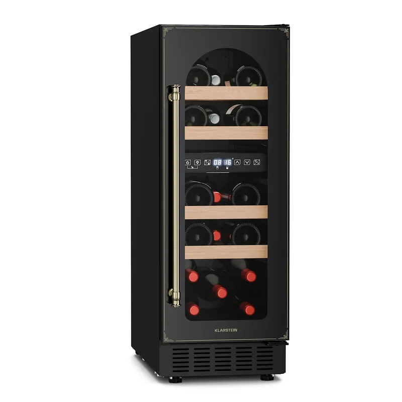 Vinovilla Victoria 30cm 17 Flaschen Weinkühlschrank 2 Zonen Schwarz Must-Have
