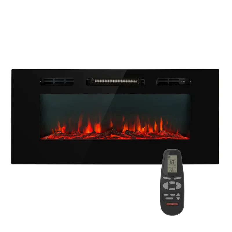 Abverkauf Galeras 1800W 102cm Elektrokamin Wandeinbau Schwarz