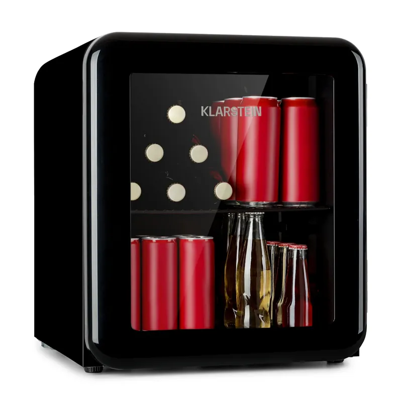 Knallerangebot PopLife 50cm 48L Getränkekühlschrank mit Glastür Schwarz