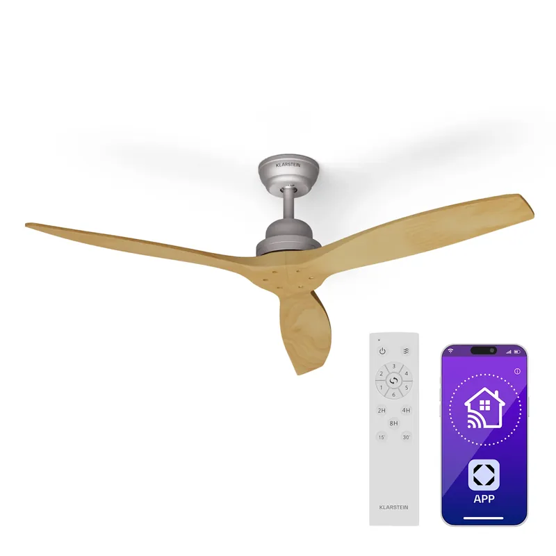 Santa Elena Smart 132 cm 40 W Deckenventilator Ahorn Sonderangebot