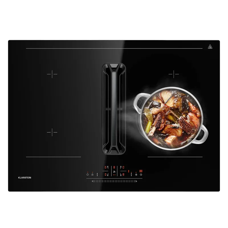 AirJet 70cm 4 Platten Induktionskochfeld mit Dunstabzug Schwarz Angebot