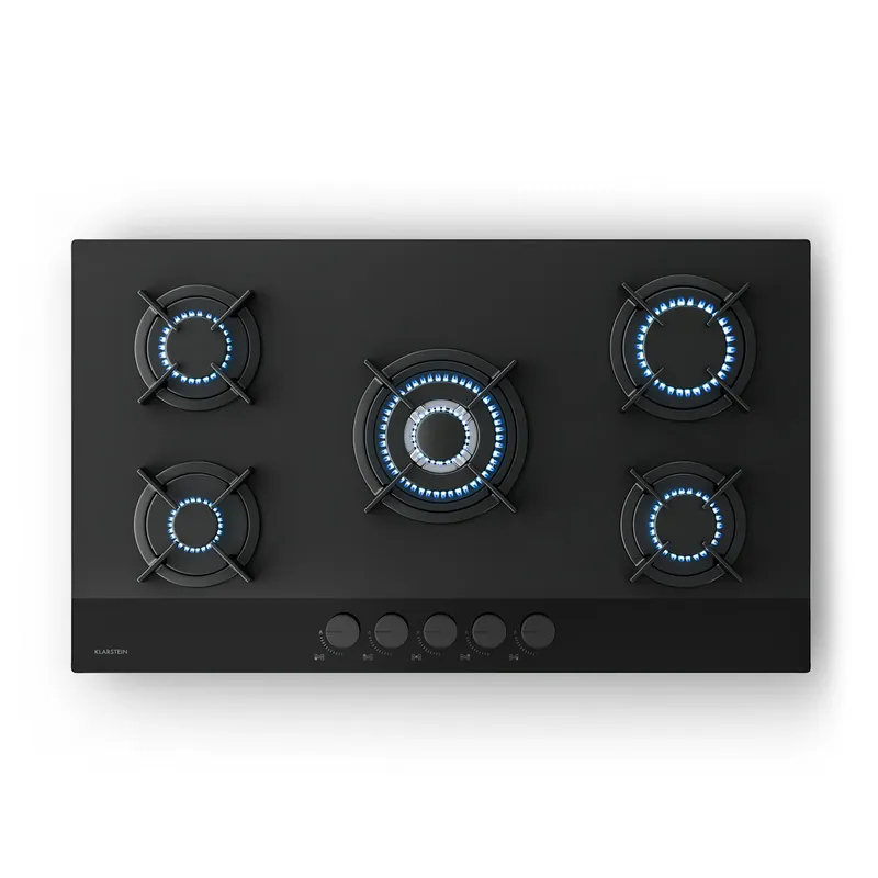 Billig Velaire 90cm Gaskochfeld 5 Flammig Schwarz
