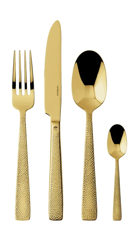 Schneller Versand Sambonet Besteck-Set 24-tlg. Siena Mirror PVD Gold